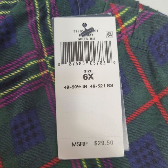 POLO Ralph Lauren Girls Patchwork Plaid Stretch Jersey Leggings Size 6X - Picture 14 of 14